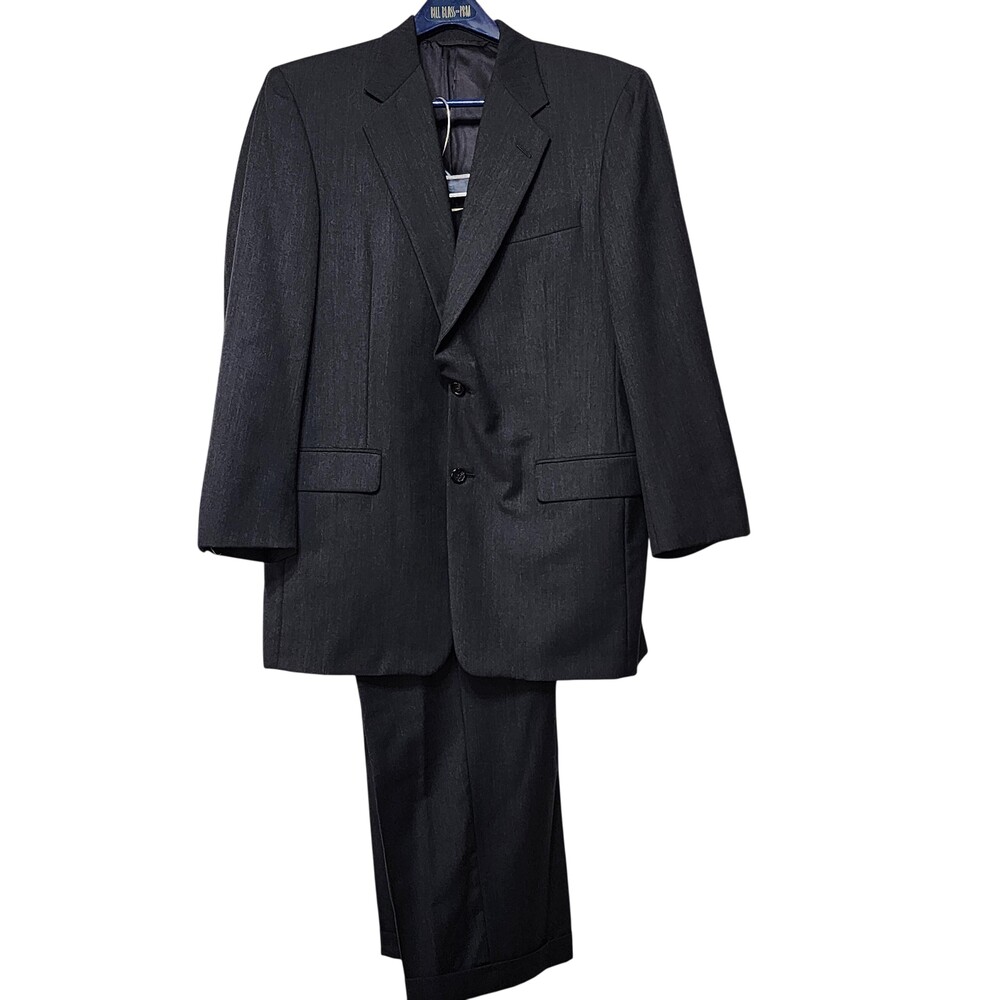 Suit Mens 40 38x29 Gray Wool Boardroom 2 Piece Union Made USA Classic Fit